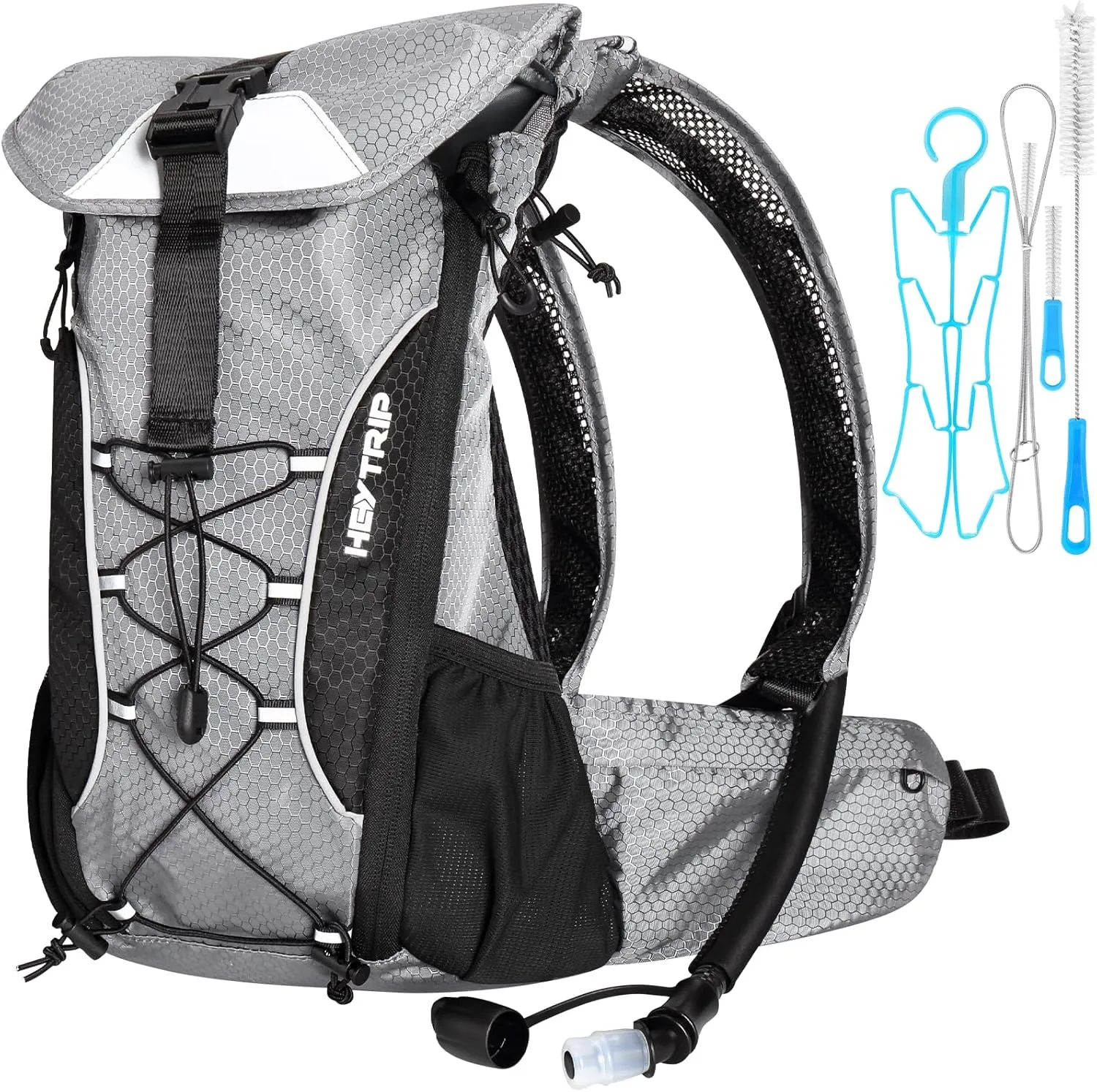 HEYTRIP Hydration Backpack with 3L TPU Water Bladder, Hydration Bladder Cleaning Kit, Insulated Hiking Backpack Lightweight 600D for Running Cycling Hiking Biking Camping