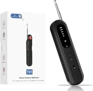 Hidden-Camera-detectors-spy-Camera-Finder-Mini Anti-Spy Camera Detector, Bug Detector, Listening Devices Detector, GPS Tracker Detector，for Home, Car, Office, Hotel, Travel (Black)