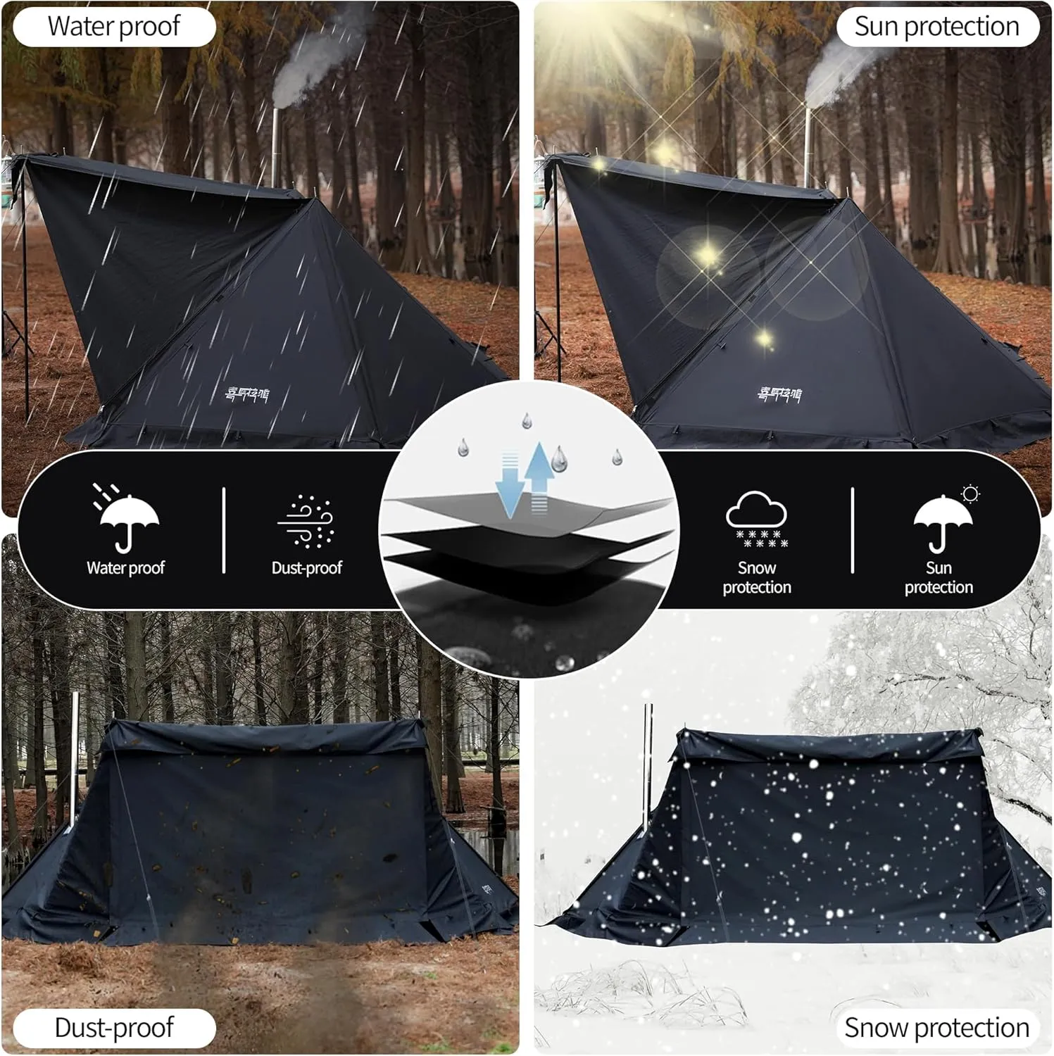Himalaya Camping Tent Combination Pack, Hot Tent with Stove Jack Insulated Tent Outdoor Shelter for Camping Hiking