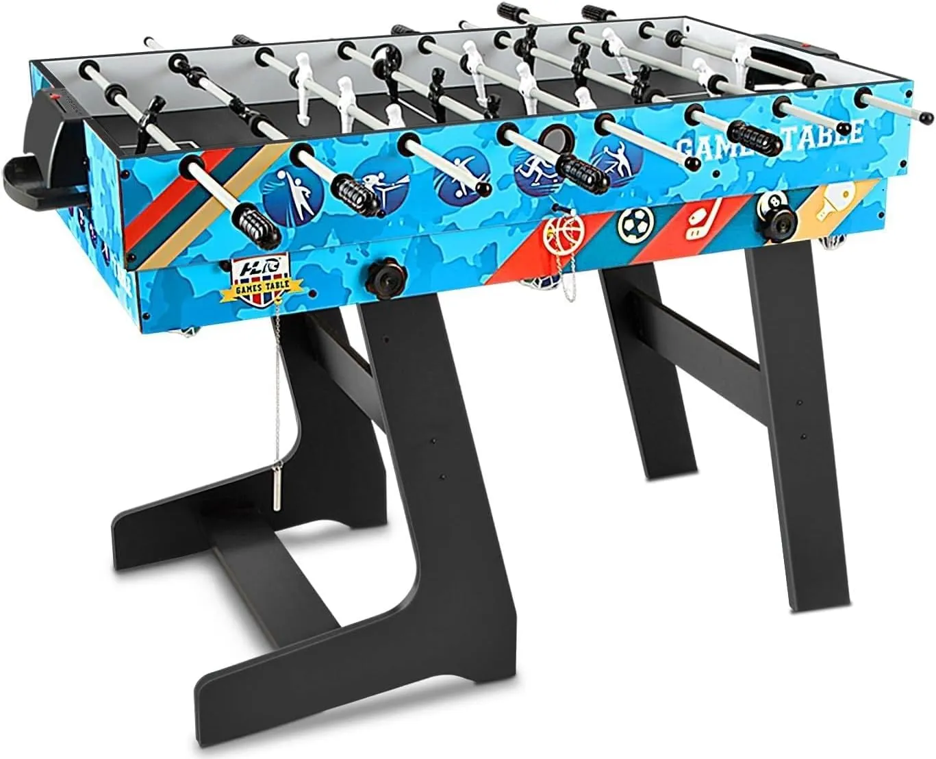 HLC 5-in-1 Multi-Game Table with Hockey Table, Soccer Foosball Table, Pool Table, Table Tennis Table,Basketball, 48" Folding Combo Game Table Set for Home, Game Rooms, Arcades, Family Night