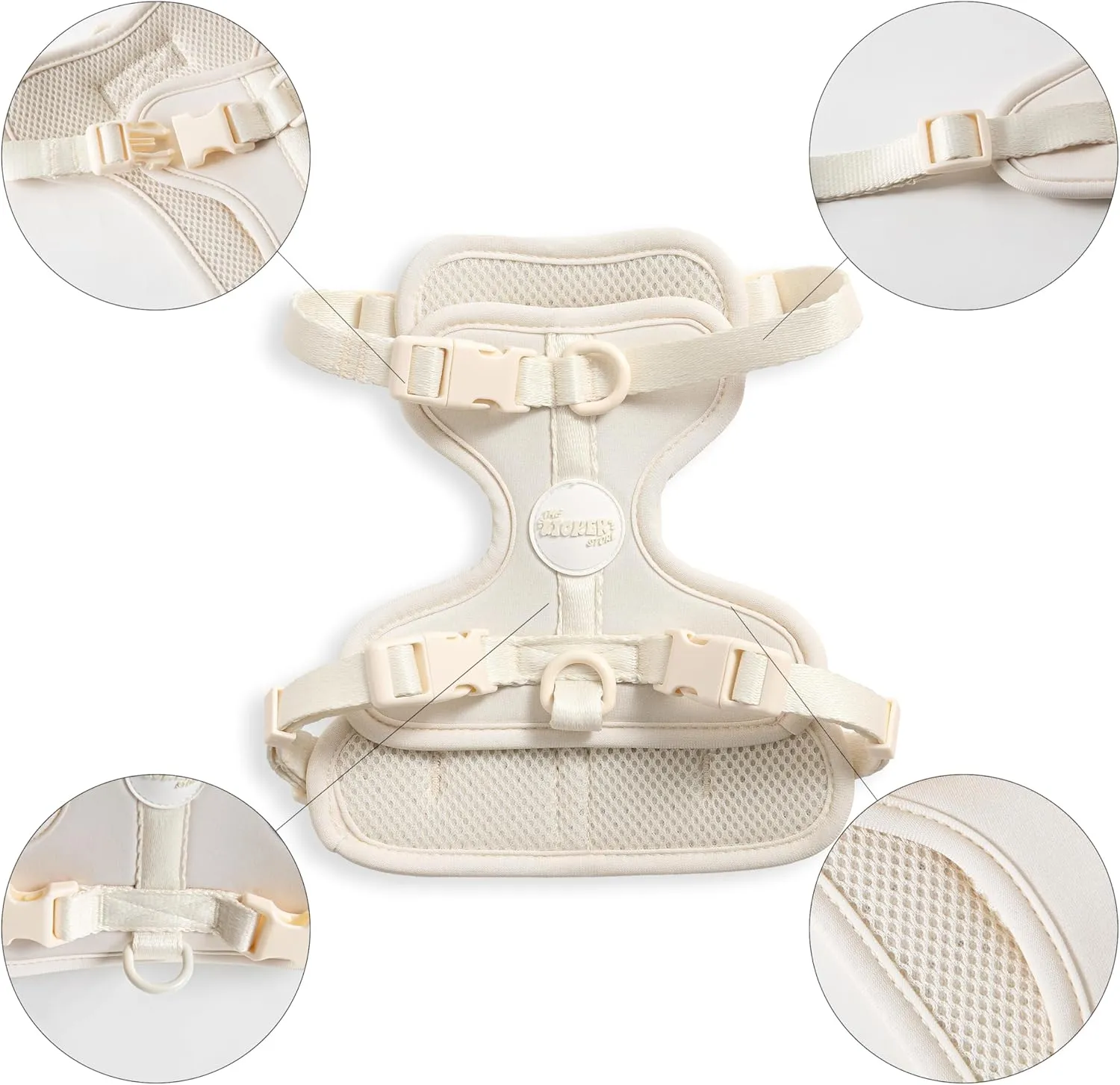 HNS1001L Arlo Small Adjustable Soft Padded No Pull Pet Harness with 3 Buckles and 3 Leash Clips, Bailey