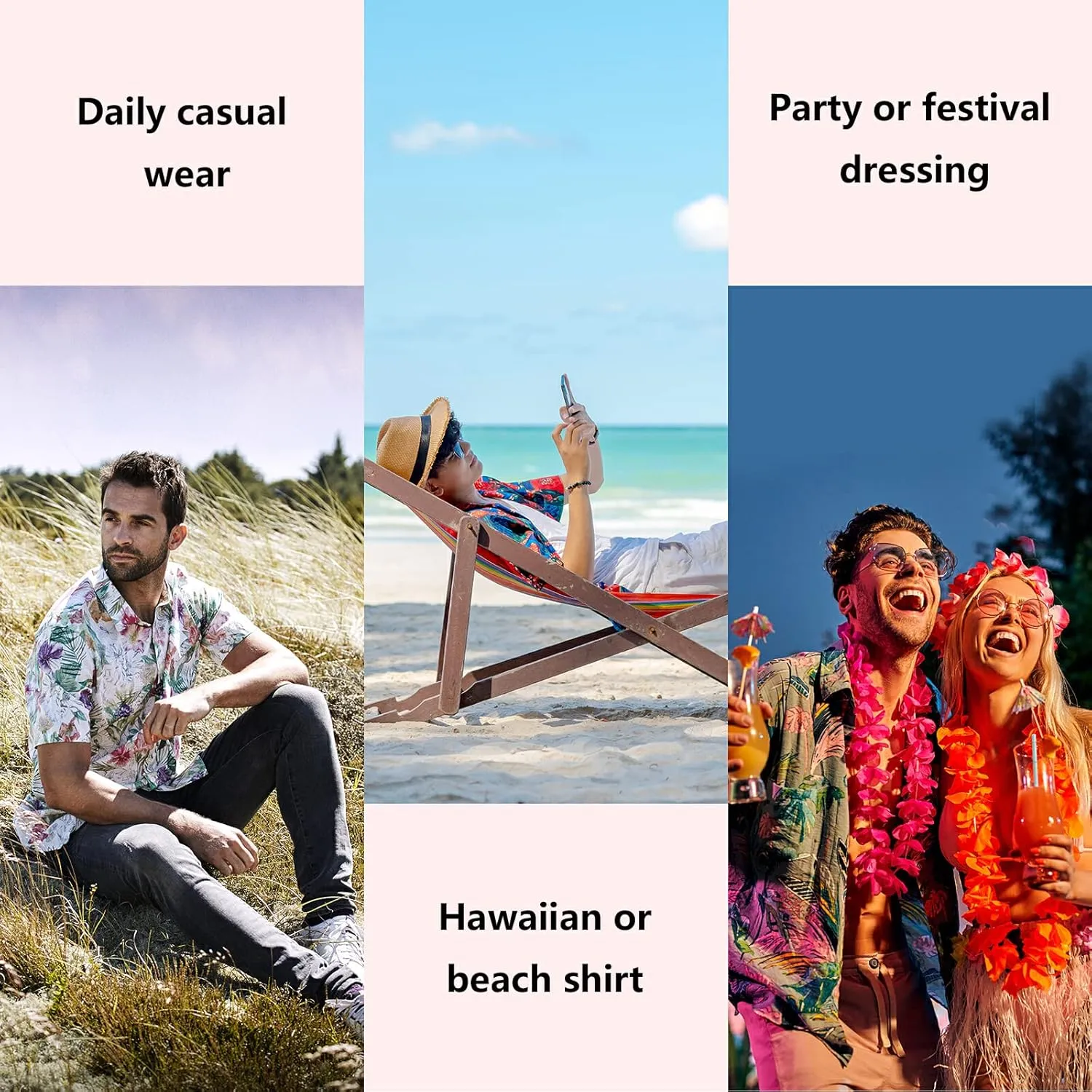 Horse Steeds on Summer Grassland Men's Hawaiian Shirt Short Sleeve Button Down Summer Beach Casual Aloha Shirt S-3XL