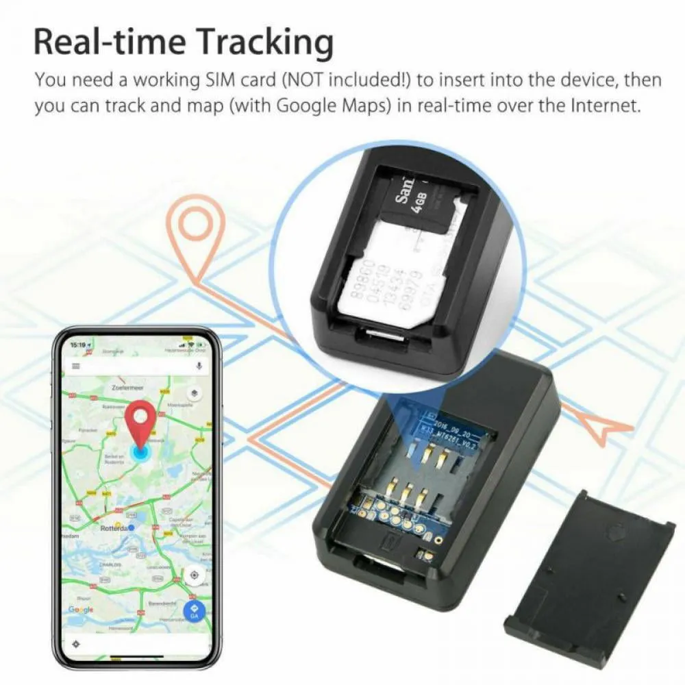 HOTWINTER Mini GPS Tracker Magnetic Portable No Monthly Fee Real Time Tracking Device for Vehicle Asset Fleet Elderly Kids Car Anti-lost Device
