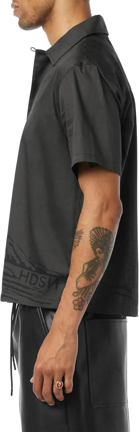HUDSON Men's Short Sleeve Button Up Camp Shirt