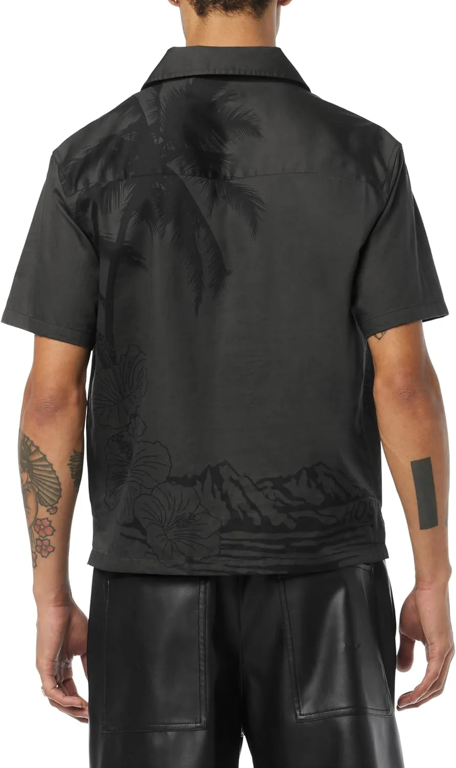 HUDSON Men's Short Sleeve Button Up Camp Shirt