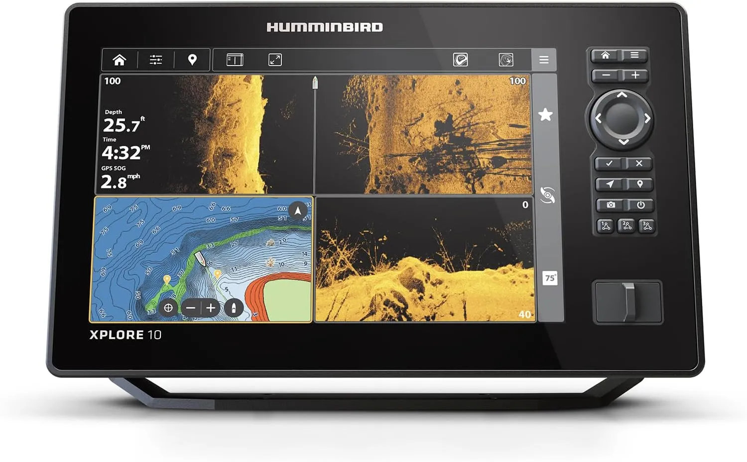 Humminbird XPLORE 10 GPS Fish Finder Head Unit with MEGA Side Imaging  & HD Touchscreen Display (Control Head Only, No Transducer)