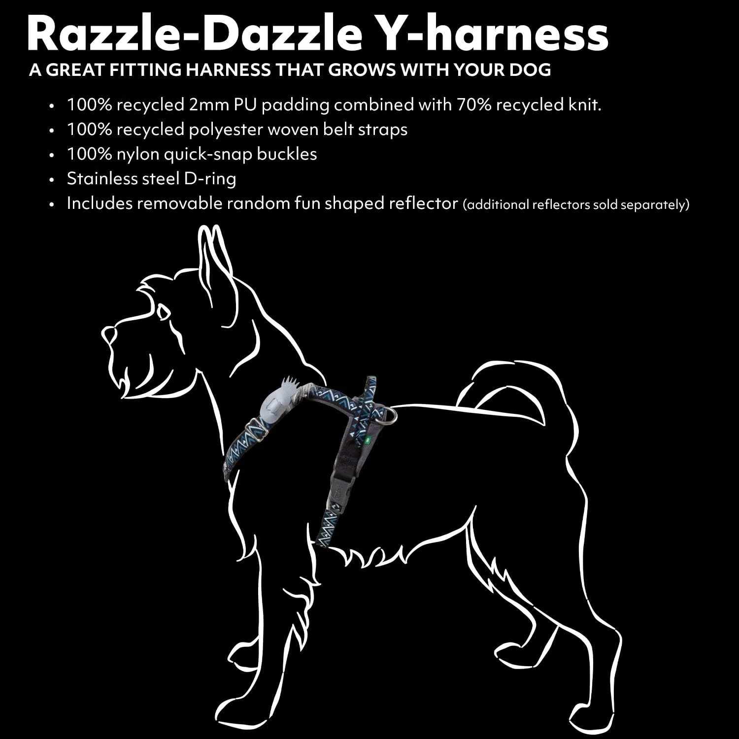 Hurtta Razzle-Dazzle Y-Harness, Beetroot, 32-40 in