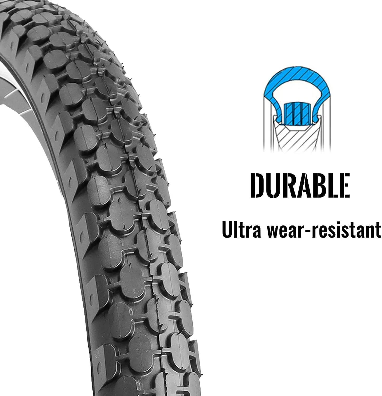 Hycline Bike Tire,24/26x2.125 Inch Folding Replacement Tire for Beach Cruiser Bicycle