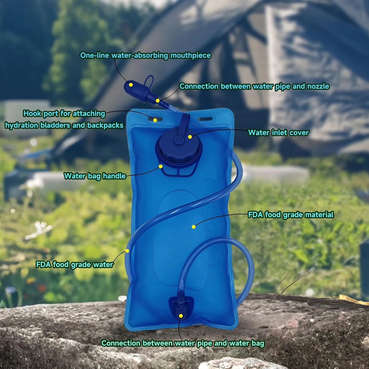 Hydration Bladder Backpack for Men & Women Sport Hydro Backpack with 2L Water Bladder Pack for Hiking Running Cycling Camping
