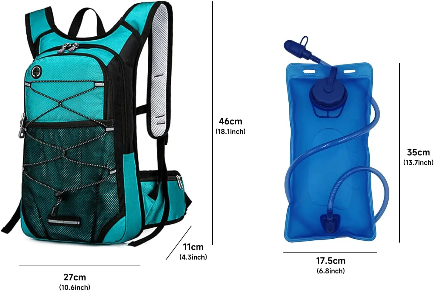 Hydration Bladder Backpack for Men & Women Sport Hydro Backpack with 2L Water Bladder Pack for Hiking Running Cycling Camping