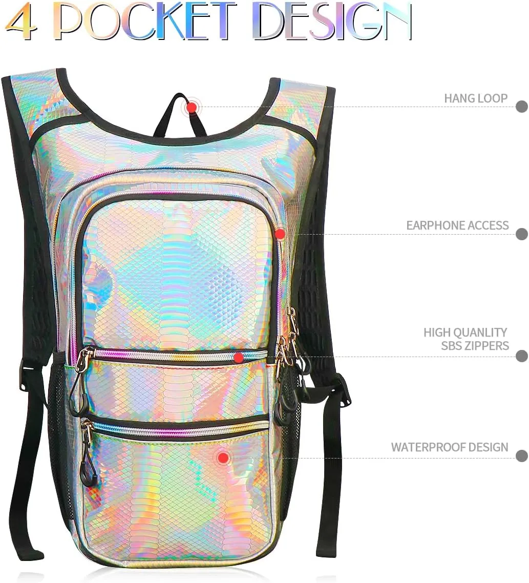 Hydration Pack, Water Backpack with 3L Hydration Bladder Lightweight Insulation, Festival Essential, Rave Hydration Backpack, Hydropack Backpack for Rave, Hiking, Biking, Running, Festival Gear