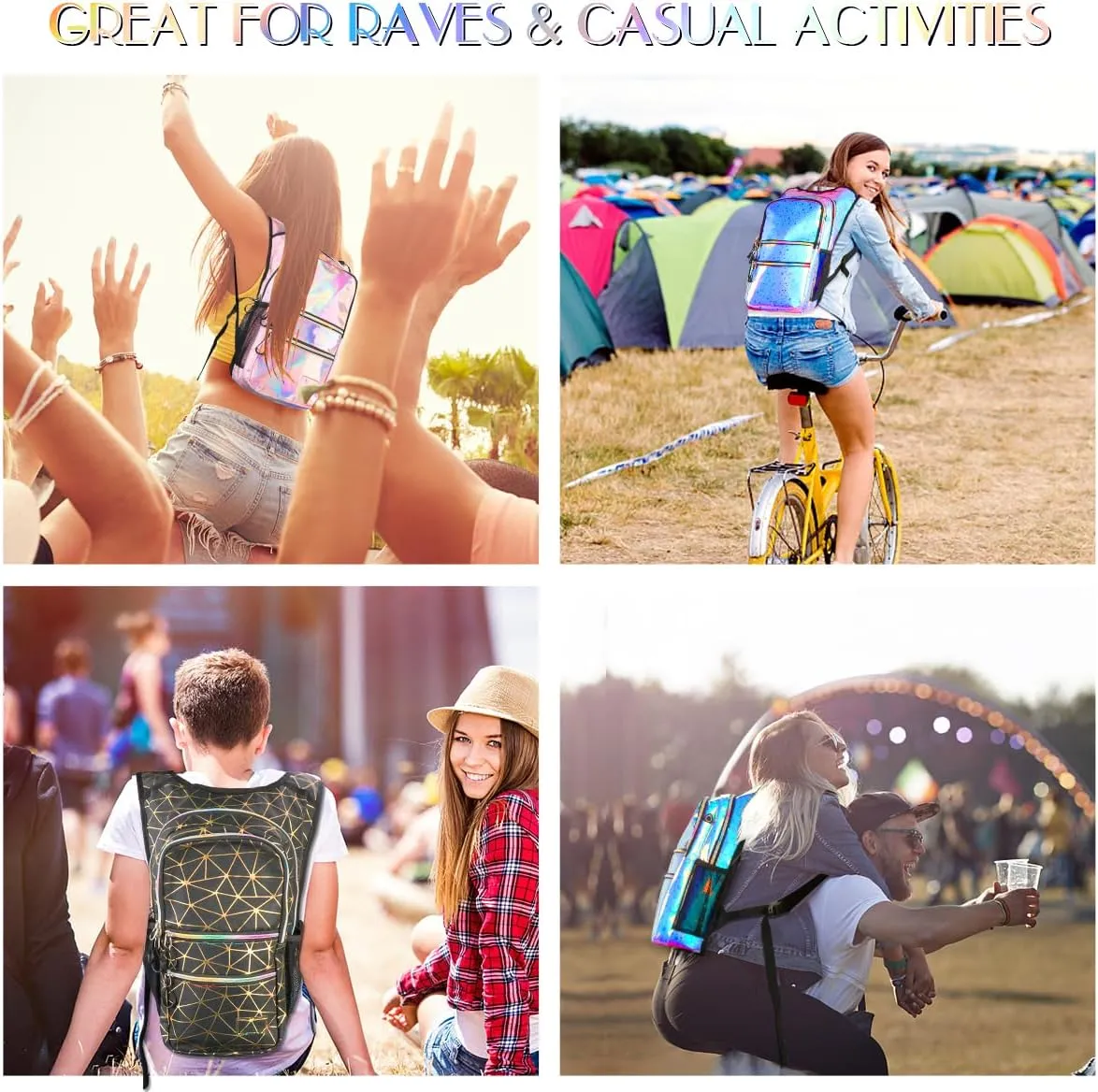 Hydration Pack, Water Backpack with 3L Hydration Bladder Lightweight Insulation, Festival Essential, Rave Hydration Backpack, Hydropack Backpack for Rave, Hiking, Biking, Running, Festival Gear