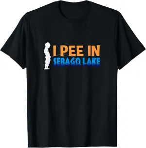 I Pee in Sebago Lake Camping Funny Camper Humor Maine T-Shirt