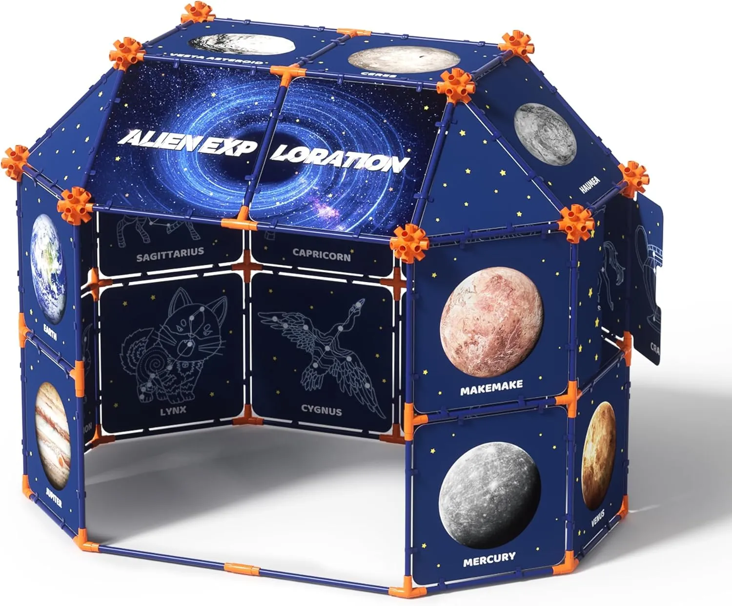 Indoor Kids' Astronaut Spaceship Play Tent – Explore Planets & Constellations with Included Flashlight Projector, 6 Fun Projection Modes (Ages 3 )