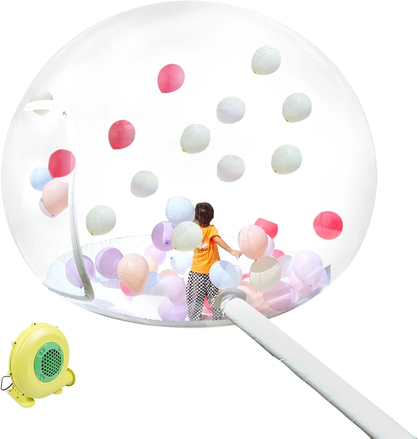 Inflatable Bubble House 2 Layers Bubble Dome House with 110V 350W Blower Outdoor Clear Dome Tent for Kids Camping Adult Family Party Stargazing, 9.84 * 7.87 * 7.87 Ft