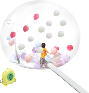 Inflatable Bubble House 2 Layers Bubble Dome House with 110V 350W Blower Outdoor Clear Dome Tent for Kids Camping Adult Family Party Stargazing, 9.84 * 7.87 * 7.87 Ft