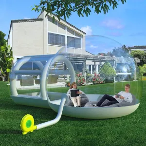 Inflatable Bubble House, 2~3 People Air Column Clear Tent for Camping, Blow up Dome Tent for Outdoor Stargazing, Music Festival, Family Day Party, Accommodate 1.8mx1.5m Bed