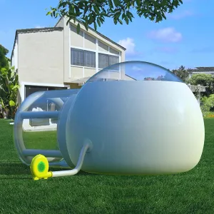 Inflatable Bubble House, 2~3 People Air Column Half-Transparent Tent for Camping, Blow up Dome Tent for Outdoor Stargazing, Music Festival, Family Day Party, Accommodate 1.8mx1.5m Bed