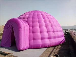 Inflatable Family Camping Recreation Dome Igloo Tent Custom Colors (Size: 26x13ft.)
