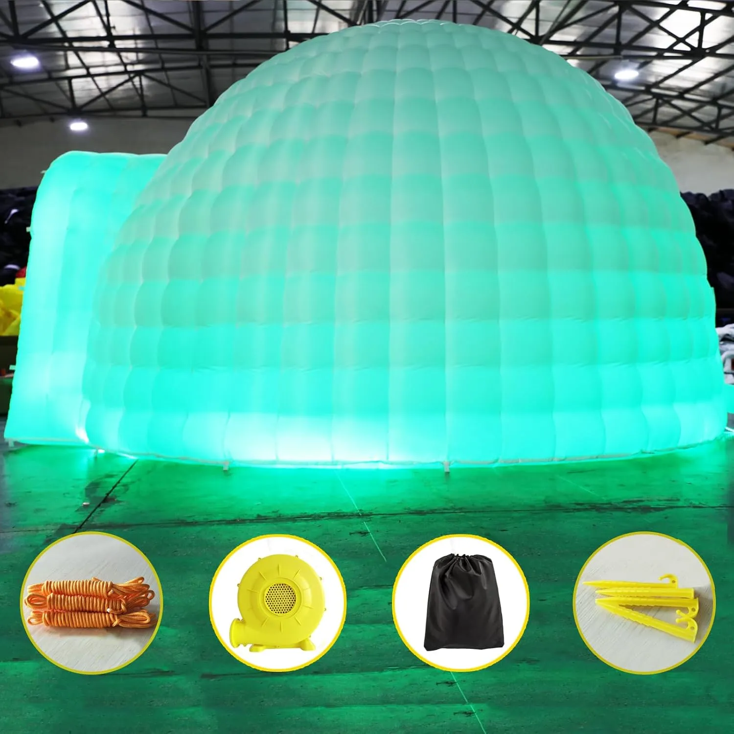 Inflatable Igloo Dome Event Tent (14x14x9FT) Dome with Air Blower and Light,Inflatable Party Tent for Wedding Party Exhibition Event Prom Birthday Advertising Bars