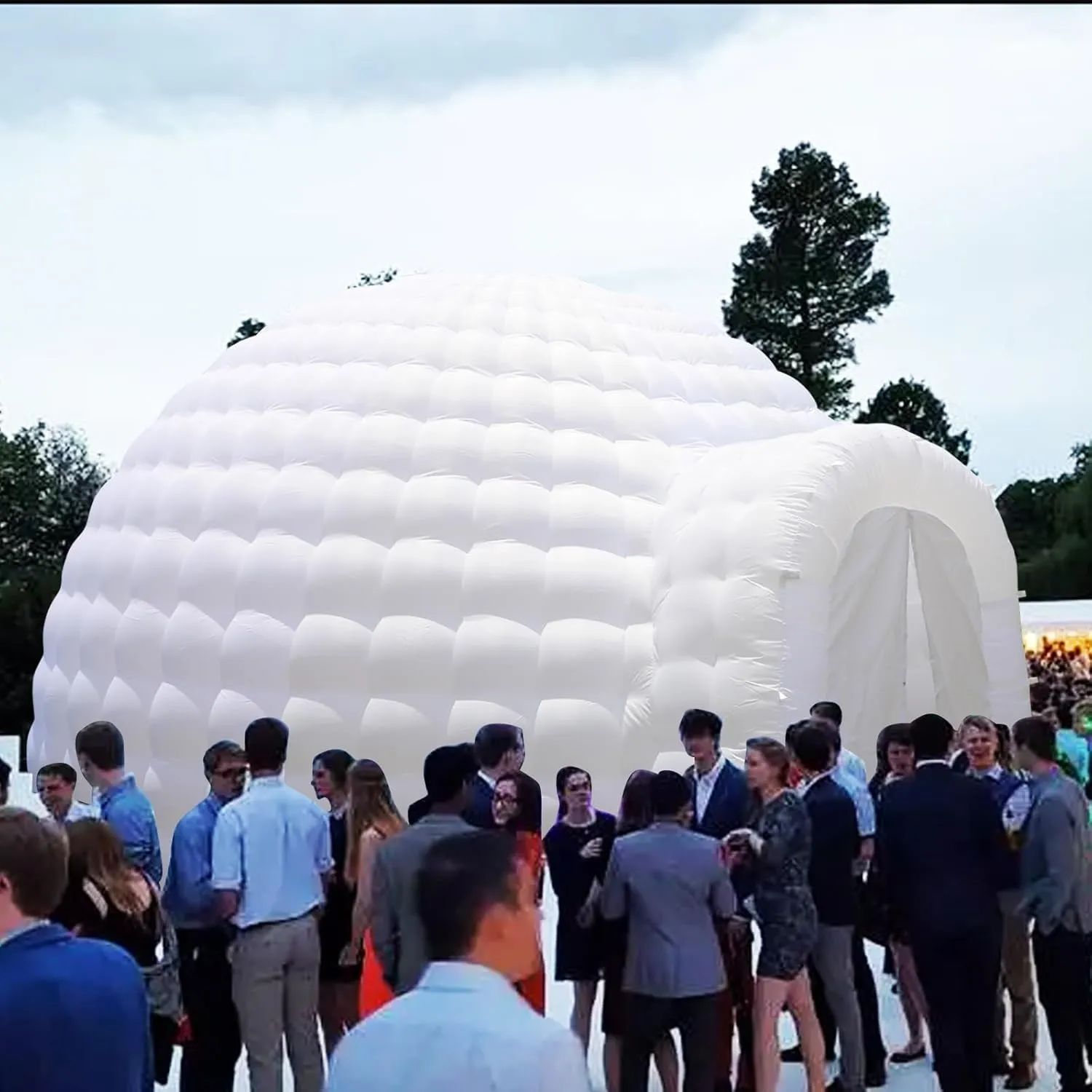 Inflatable Igloo Dome Event Tent (14x14x9FT) Dome with Air Blower and Light,Inflatable Party Tent for Wedding Party Exhibition Event Prom Birthday Advertising Bars