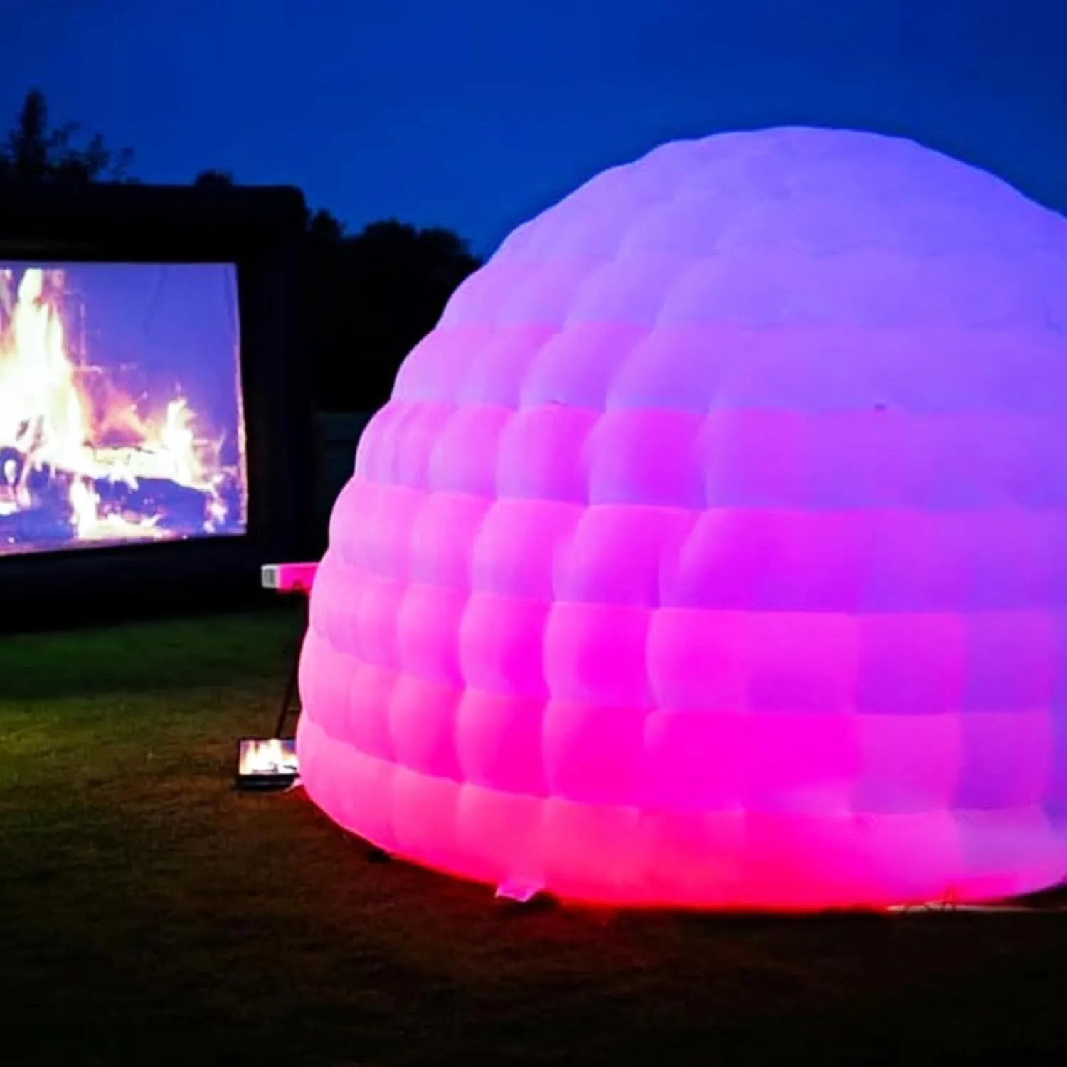Inflatable Igloo Dome Event Tent (14x14x9FT) Dome with Air Blower and Light,Inflatable Party Tent for Wedding Party Exhibition Event Prom Birthday Advertising Bars