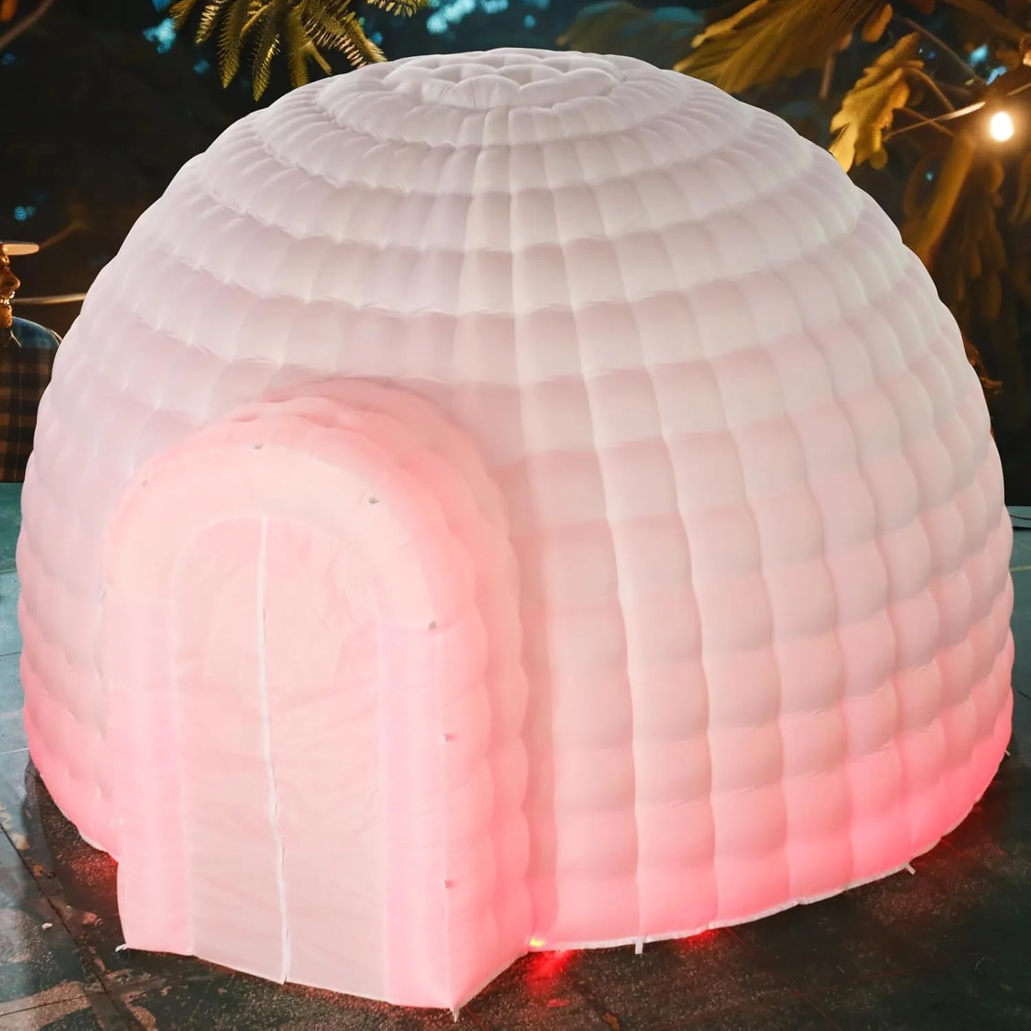 Inflatable Igloo Dome Event Tent (14x14x9FT) Dome with Air Blower and Light,Inflatable Party Tent for Wedding Party Exhibition Event Prom Birthday Advertising Bars