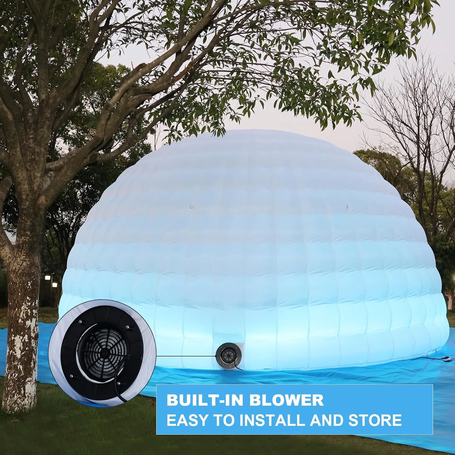 Inflatable Igloo Dome Tent Inflatable Marquee Canopy Shelter with Light Outdoor Portable Nightclub Party Tent for Exhibition Camping Party Events