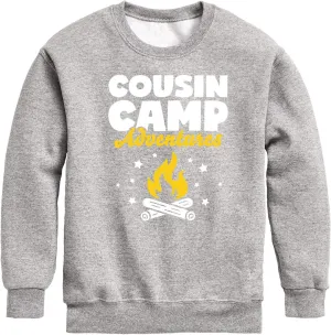 Instant Message - Camping - Cousin Camp Adventures - Toddler & Youth Crewneck Fleece Sweatshirt