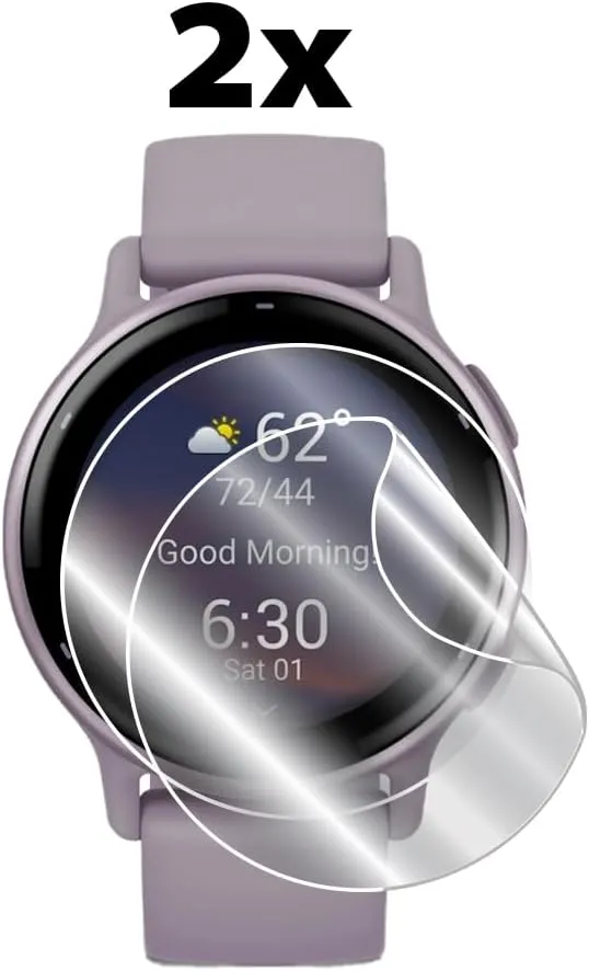 IPG for Garmin VivoActive 6 - VivoActive 5 GPS Smartwatch Hydrogel Screen Protector (2 Units) Invisible HD Clear Film Anti Scratch Guard-Smooth/Self-Healing/Bubble for ViAc5-6