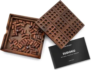 Iron & Glory | Sudoku Set & Guide | Wooden Puzzles for Adults | Brain Teaser Board Games | Portable Travel Games for Kids & Travel Gifts | Puzzle Book Alternative | Family Board Games for Game Night