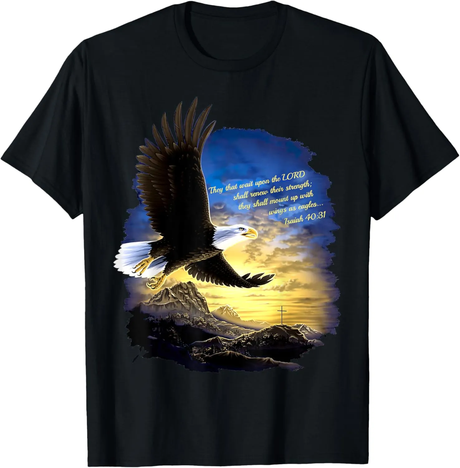 Isaiah 40:31 Mount Up Wings as Eagles Christian Bible Verse T-Shirt