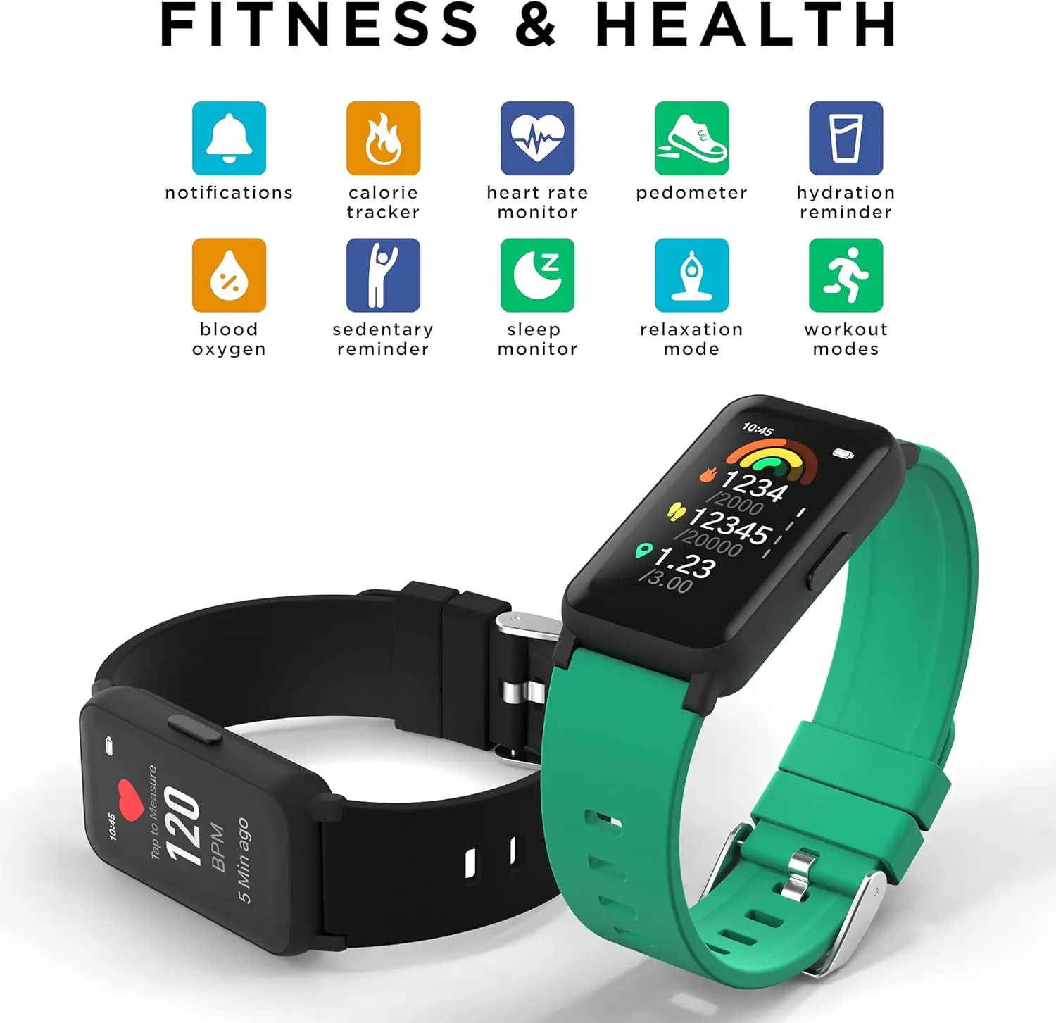 iTouch Smart Watch Fitness Tracker - 1.47" Touch Screen, IP68 Water Resistant, Heart Rate Monitor, Activity Tracker, GPS, 96 Sports Modes, 100  Watch Faces, Pedometer, Android & iOS (Renewed)