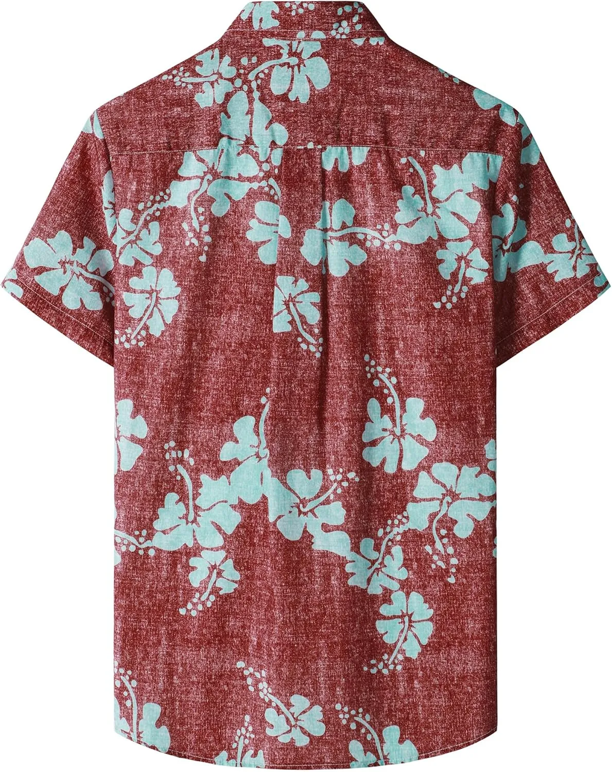 JOGAL Mens Floral Hawaiian Shirt Front Pocket Casual Aloha Shirts