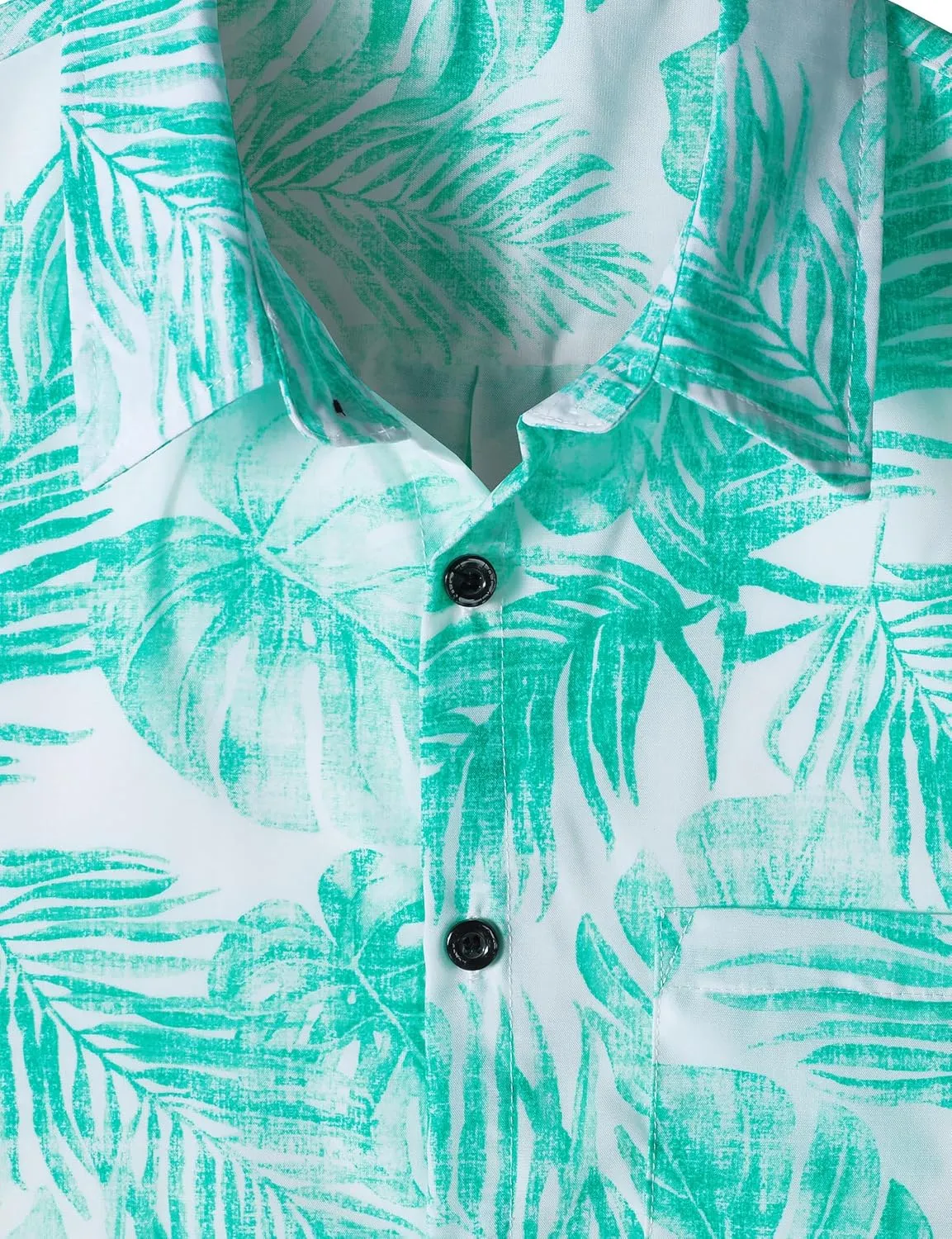 JOGAL Mens Floral Hawaiian Shirt Front Pocket Casual Aloha Shirts