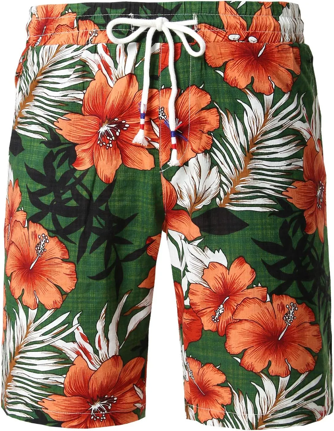 JOGAL Men's Flower Casual Button Down Short Sleeve Hawaiian Shirt Suits