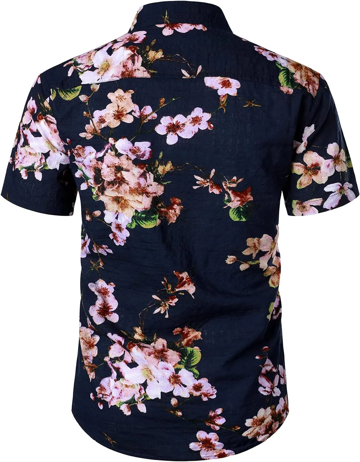 JOGAL Men's Flower Casual Button Down Short Sleeve Hawaiian Shirt Suits