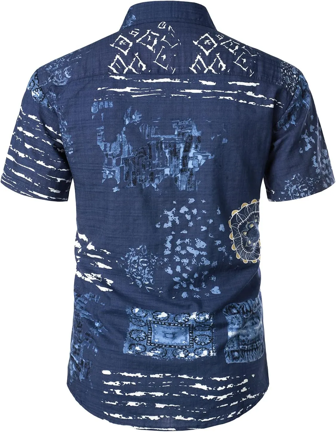 JOGAL Men's Flower Casual Button Down Short Sleeve Hawaiian Shirt Suits