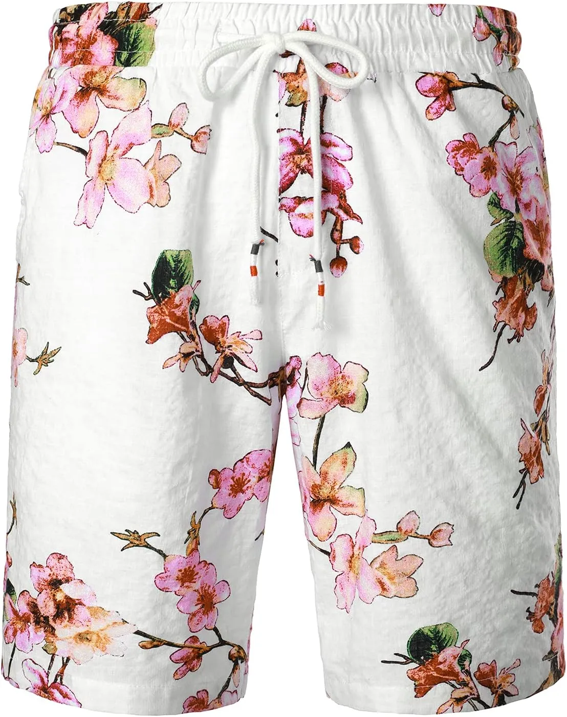 JOGAL Men's Flower Casual Button Down Short Sleeve Hawaiian Shirt Suits
