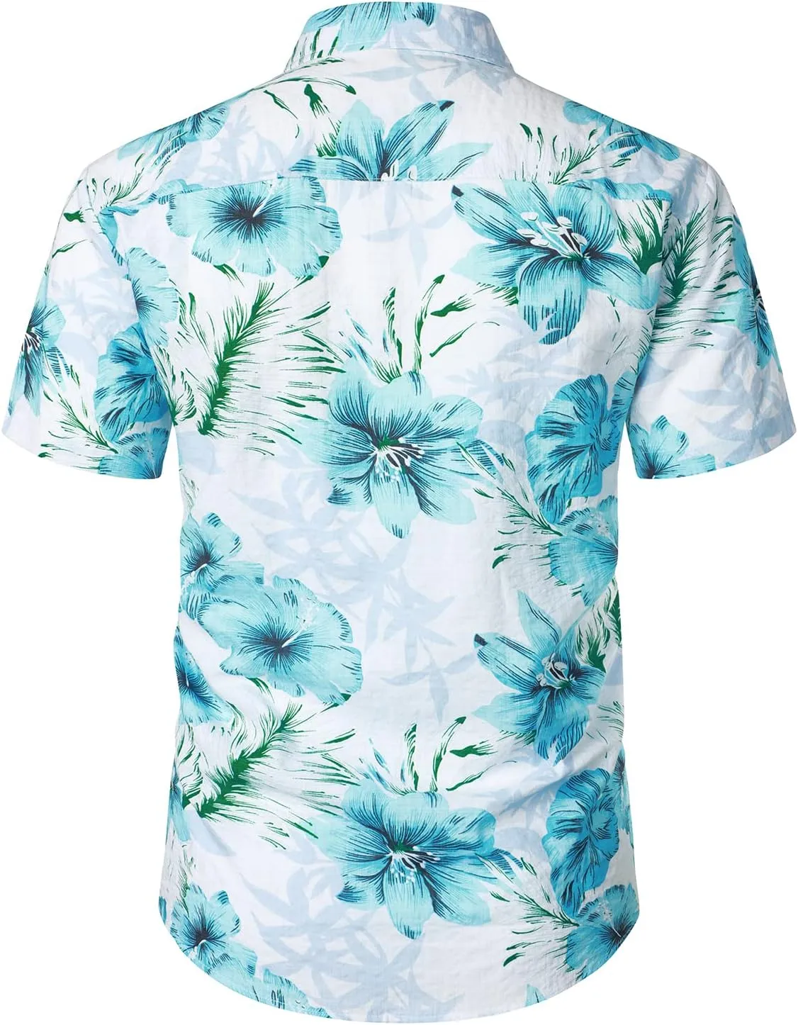 JOGAL Men's Flower Casual Button Down Short Sleeve Hawaiian Shirt Suits