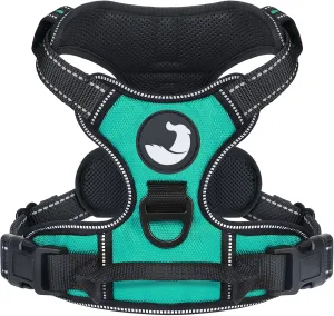 Joytale No Pull Dog Harness for Large Dogs, Reflective Pet Vest with Front Clip, Adjustable Soft Padded Harnesses with Easy Control Handle for Training and Walking, Teal, L