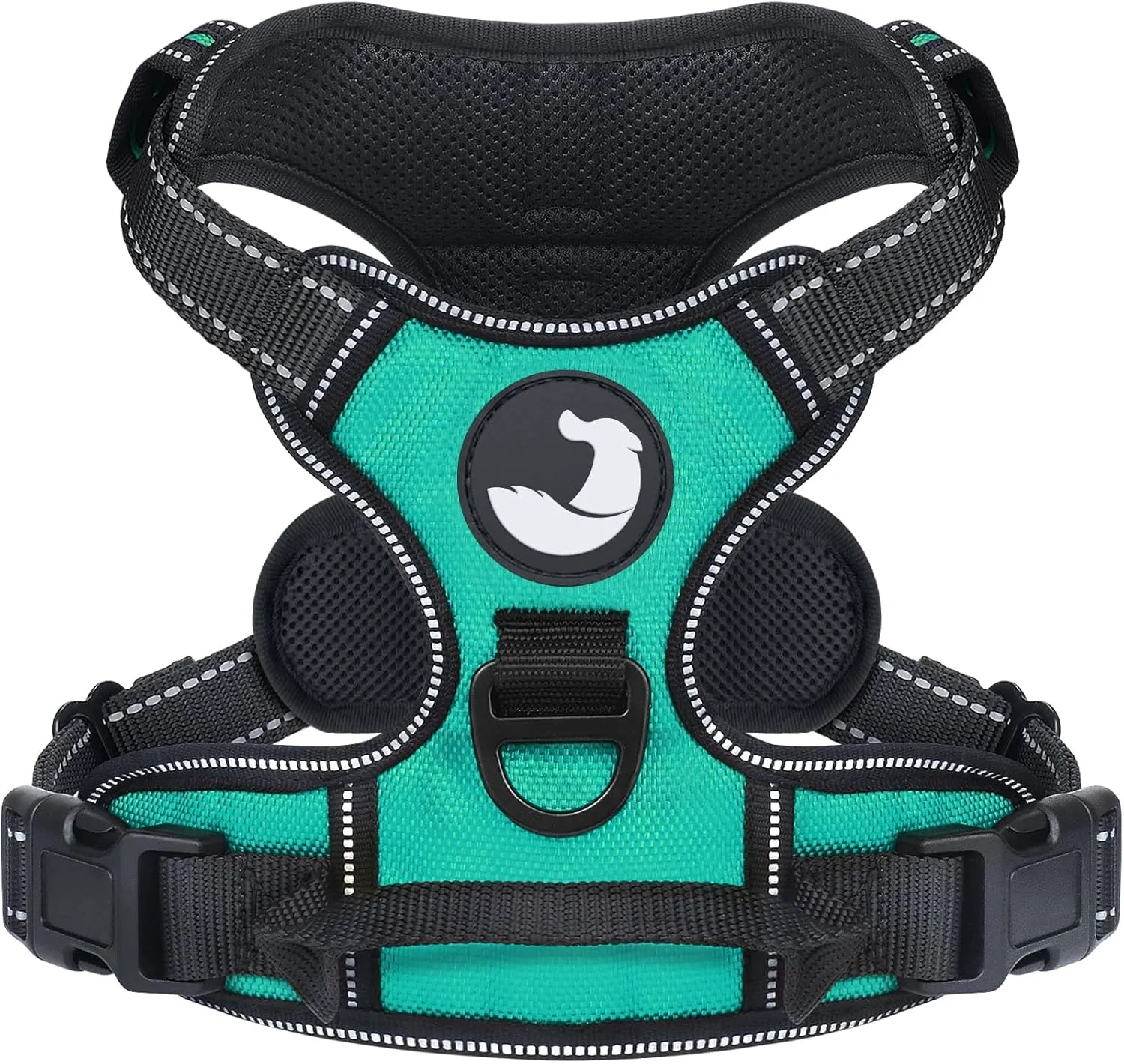 Joytale No Pull Dog Harness for Large Dogs, Reflective Pet Vest with Front Clip, Adjustable Soft Padded Harnesses with Easy Control Handle for Training and Walking, Teal, L