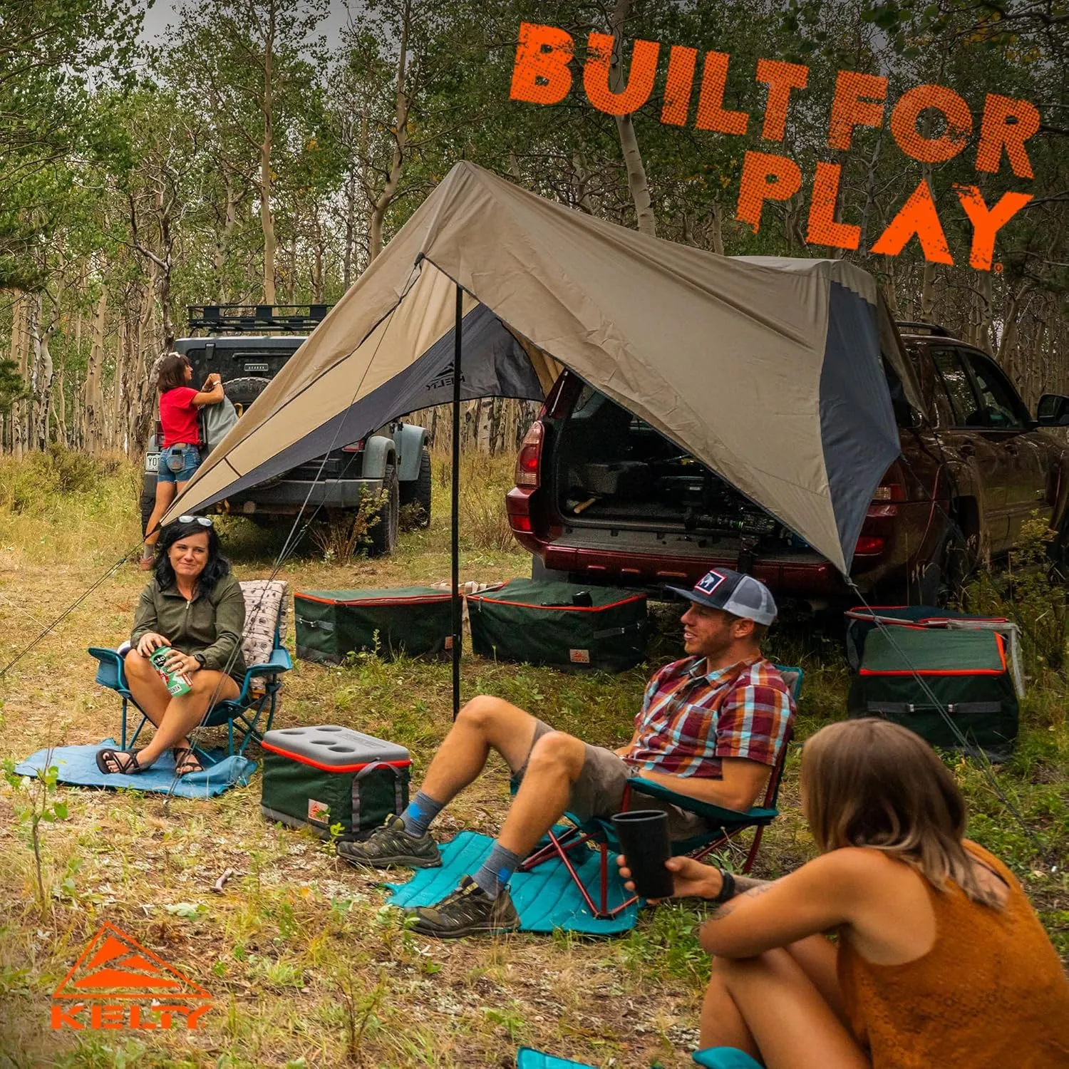 Kelty Waypoint Tarp, Car Camping and Tailgating Shelter, Universal Vehicle Mount