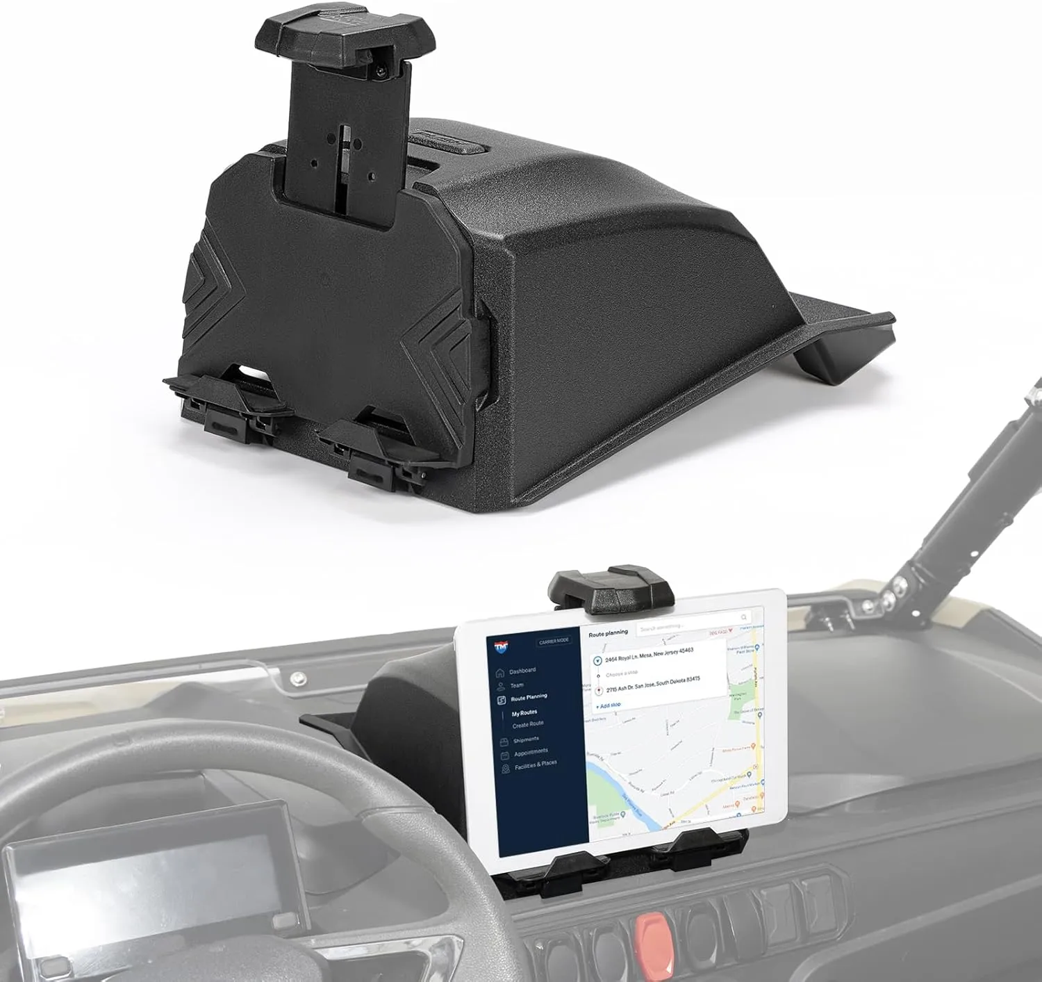 KEMIMOTO Tablet Mount Storage Box Compatible with 2023  CFMOTO ZForce 950 Sport & Trail/ZForce 800 Trail G2, Electric Device GPS Mount Phone Holder Adjustable Navigation Tablet Holder