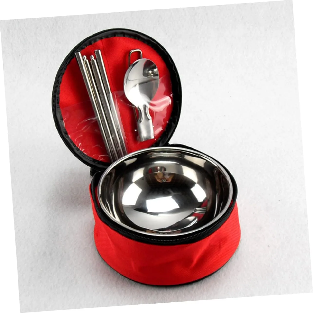 KESYOO Picnic Kitchenware Spoon Camp Folding Bowl Foldable Chopstick Reusable Utensil Stainless Outdoor