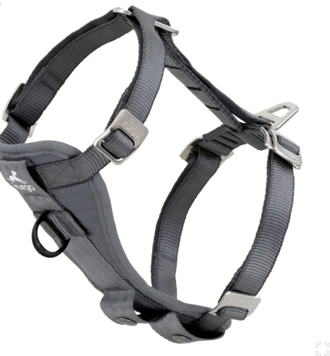 Kurgo Enhanced Strength Tru-Fit Dog Car Harness Charcoal