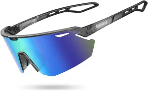 Lamicall Polarized Sports Sunglasses for Men Women, 24g, UV400 Protection Sun Glasses for Cycling Running Baseball Fishing
