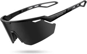 Lamicall Polarized Sports Sunglasses for Men Women, 24g, UV400 Protection Sun Glasses for Cycling Running Baseball Fishing
