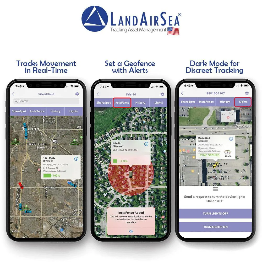 LandAirSea SilverCloud Mini 54 Real-Time GPS Tracker - GPS tracking device (Monthly Subscription Required)