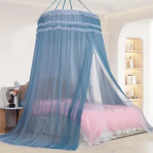 Lanpet Dreamy Princess Bed Canopy for Girls, Double Layer Sheer Mesh Canopy Curtain, Canopies Netting Room Decor Tent Mosquito Net for Kids & Adults Queen King Bed,Pink